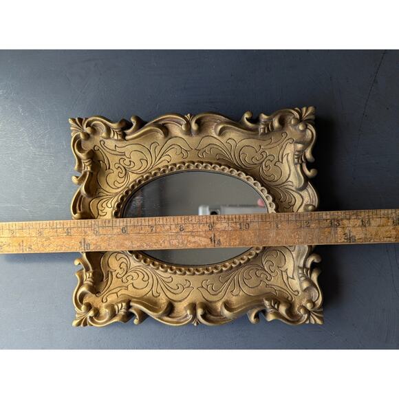 Vintage Ornate Gold Mirror, vertical or horizonal Maximalist Hollywood Regency - Picture 4 of 4